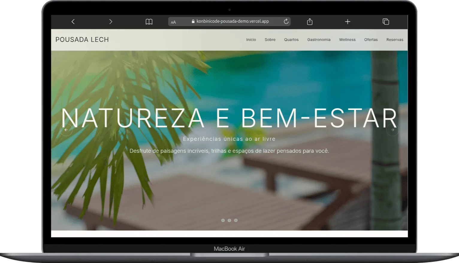 Website for showcasing accommodations.