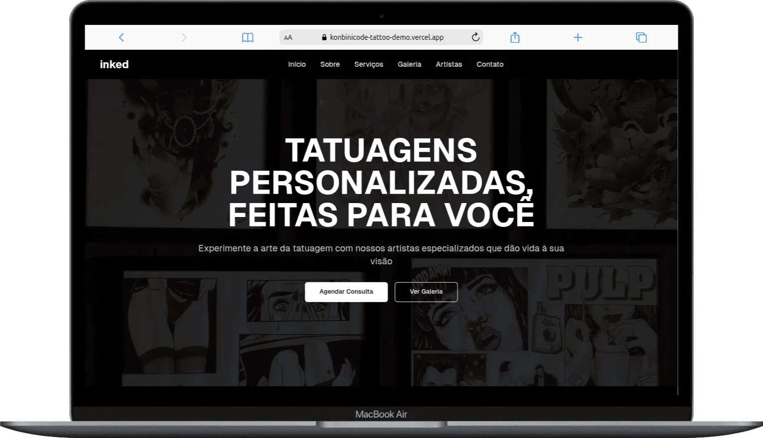 Portfolio for tattoo studio.
